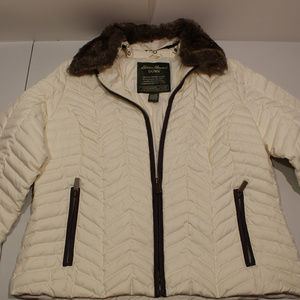 Eddie Bauer Genuine Down Jacket Large Off-White